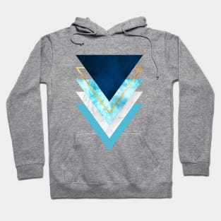 Modern Navy Gold Stone Geometric Triangle Hoodie